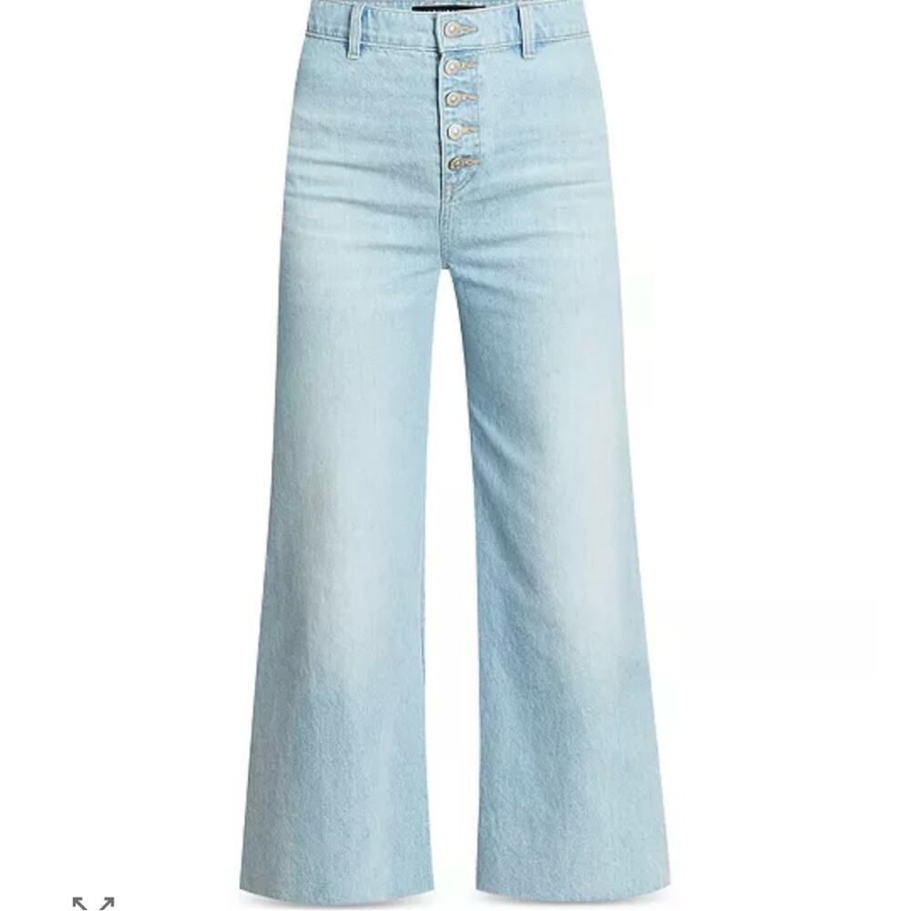 Veronica Beard Grant wide leg raw hem Jeans size 25 - Picture 2 of 13